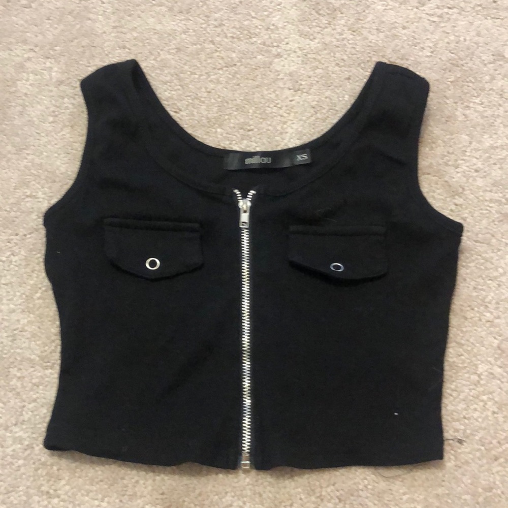 LF Black Cropped Tank
